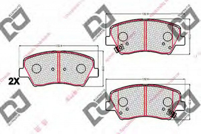 DJ PARTS bp2161 -  Комплект тормозных колодок, дисковый тормоз